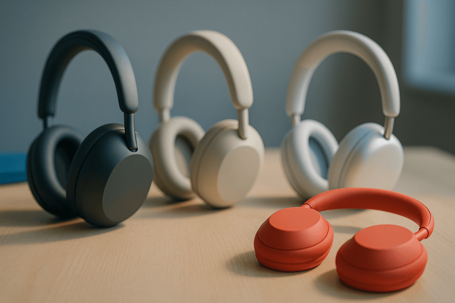 Editorial illustration for Comparing Noise-Cancelling Headphones: Sony, Bose, Apple, and Budget Options — Consumer Tech & Gadget Guides desk on Citewick