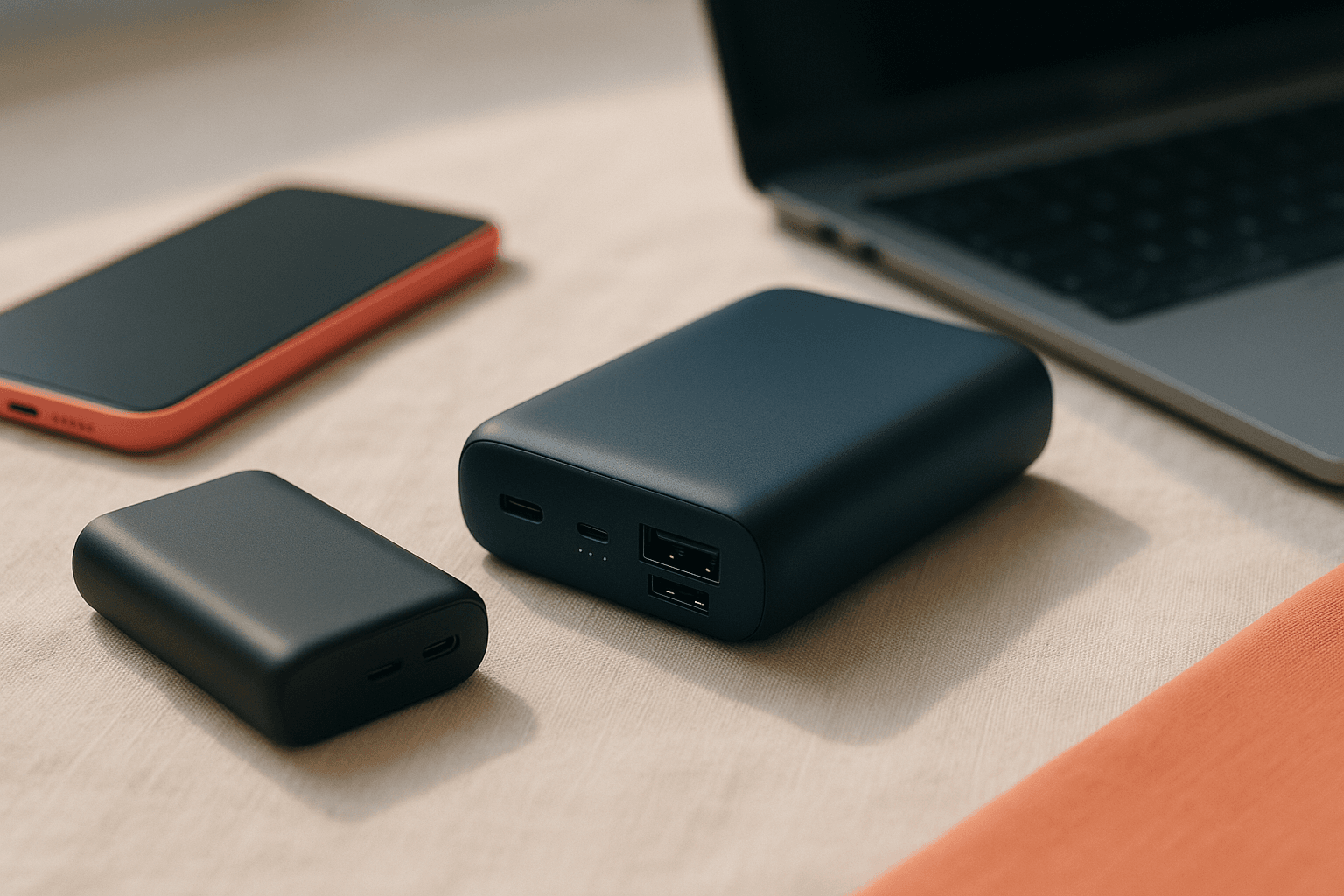 Editorial illustration for Top Power Banks for Travel and Remote Work: Specifications, Airline Rules, and Comparisons — Consumer Tech & Gadget Guides desk on Citewick